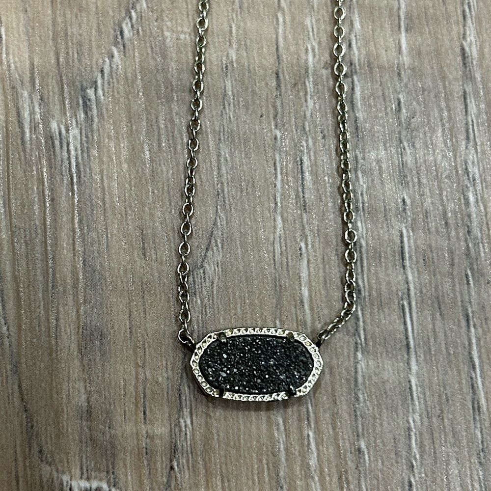 Kendra Scott Elisa Gold Pendant Necklace in Platinum Drusy